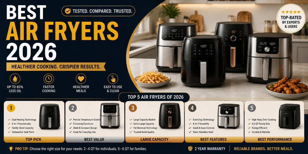 Best Air Fryers 2026 — healthier cooking, crispier results with top-rated models compared